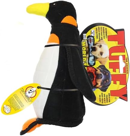 TUFFY® - Original : Penguin Dog Toy : : Ultra Durable Plush Toy with Multiple Layers & Reinforced Seams, Washable and Floats, Original Construction