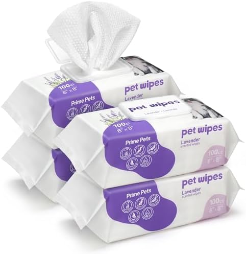 400PCS Dog Wipes for Paws and Butt, Large Pet Wipes for Dogs, Lavender