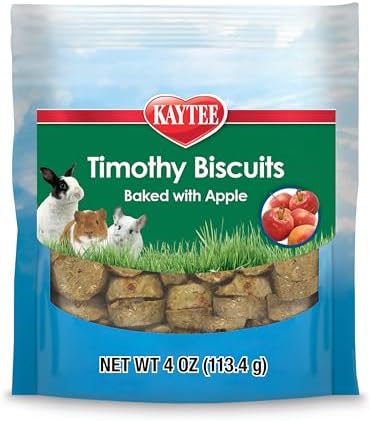 Kaytee Timothy Biscuits, Timothy Hay Bunny Treats for Rabbits, 4 Oz