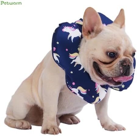 PetWarm Recovery Collar, Dog Recovery Collar, Blue Unicorn Print, L