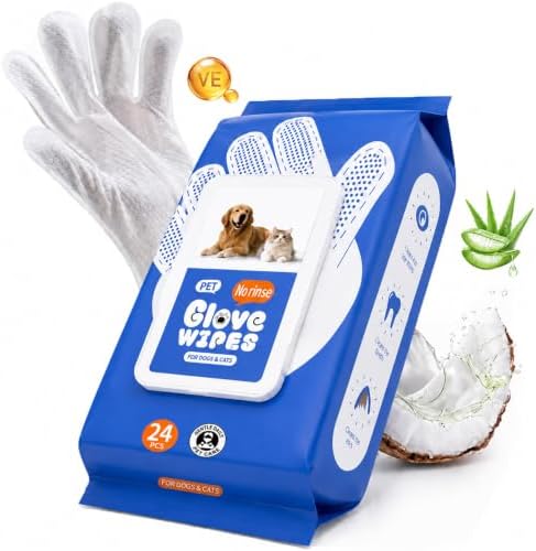 Pet Glove Wipes for Dogs and Cats,Disposable Pet Grooming Gloves