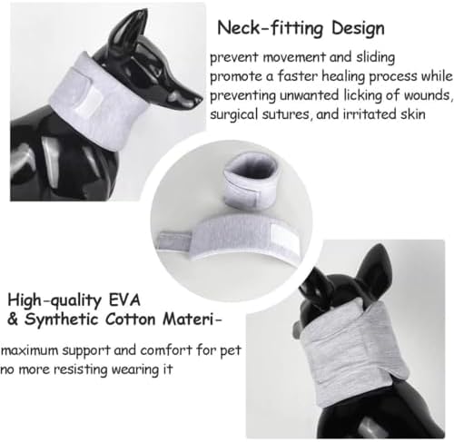 Cat Neck Brace Cover - Adjustable Elizabethan Collar for Post-Surgery Recovery, Anti-Lick Wound, Protective Cervical Cone for Small Medium Large Dogs Cats (Neck Girth 5.9-12.6" Depth3.9