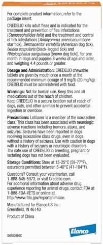 Credelio (lotilaner) Tick & Flea Treatment for Dogs 12.1-25 lbs., 3ct