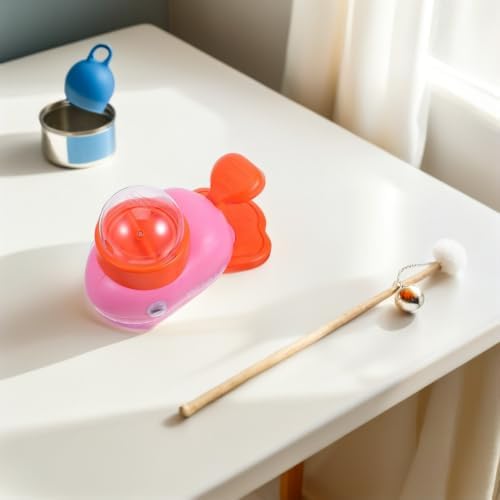 Dog Treat Dispenser with Button Rotating Feeding Whale Shaped
