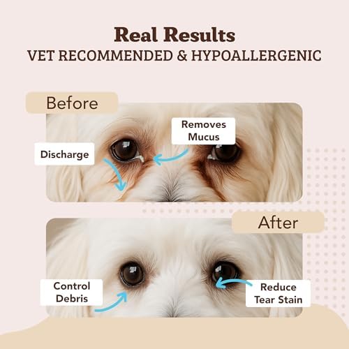 Natural Dog Company Dog Eye Wipes for Tear Stains - 100 Count