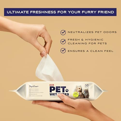 Papilion Pet Wipes for Dogs & Cats, Gentle Grooming & Cleaning Wipes, Safe for Paws, Coat & Face for Daily Use, Paraben-Free, Extra Large All-Purpose Wipes, Flip-Top Pack, 300 Count