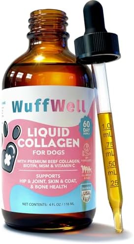 WuffWell Liquid Joint Support for Dogs, USA Made - Liquid Collagen