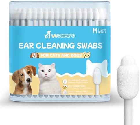 Small-Head Dog Ear Swabs, Gourd Cotton Tips, 110 pcs