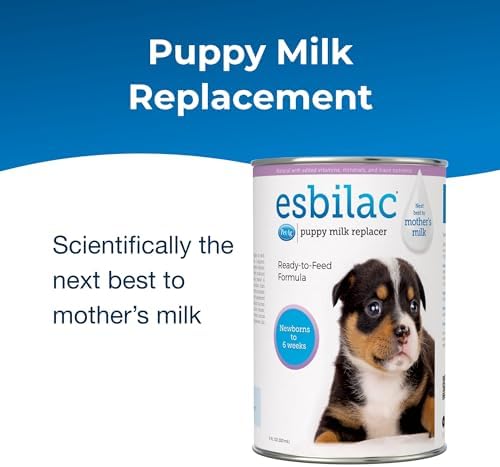 Pet-Ag Esbilac Puppy Milk Replacer Liquid - 11 oz, Pack of 6 - Ready-to-Feed Puppy Formula with Vitamins for Puppies Newborn to Six Weeks Old - Easy to Digest