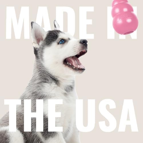 KONG Puppy, Natural Rubber Teething Chew Toy, for Small Puppies, Pink