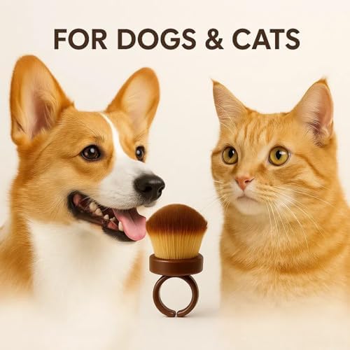 Pet Tear Stain Brush for Dogs and Cats – Soft Cats eyeBrush for Tear Marks and eye Excrement – Dog Makeup Face Brush for Grooming and Powder Application