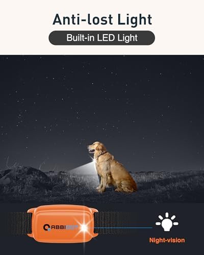 ABBIDOT Shock Collar for Dogs 3300Ft 4 Training Modes Dog Training Collar, IPX7 Waterproof, Nihgt Light, Safety Lock, Rechargeable E-Collar for Small Medium Large Dogs (15-120 lbs)，Pumkin Orange