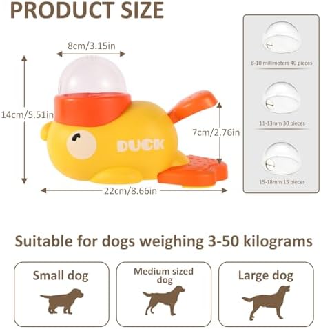 2-in-1 Interactive Dog Slow Feeder, Puzzle Toy Duck Shaped Design for Small Medium Dogs Promotes Training Reduces Bloating Anti Gulping Dog Treat Dispenser Toy