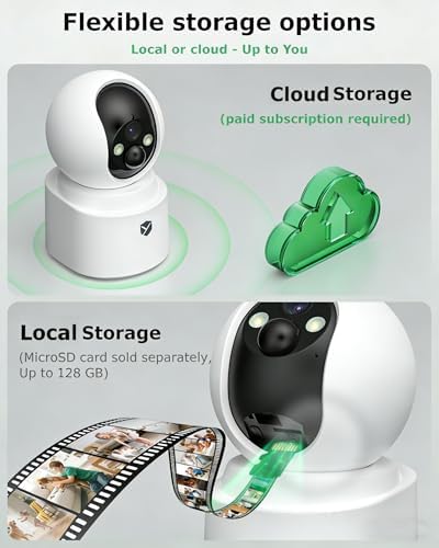 Battery Powered Indoor Camera Wireless with 2.5K 4MP Color Night Vision