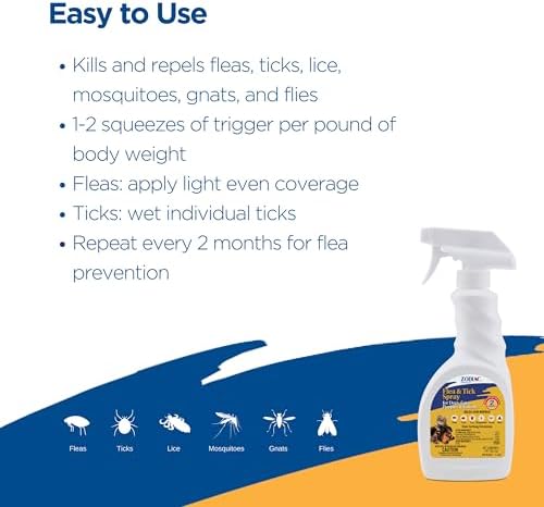 Zodiac Flea & Tick Spray for Dogs, Cats, Puppies & Kittens 16 Fluid Ounces (Pack of 2)