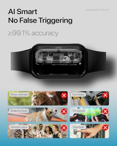 Dog Bark Collar Shock Vibration Beep: High Sensitive Barking Control Collar with Replaceable Battery for Small Medium Large Dogs (Medium)