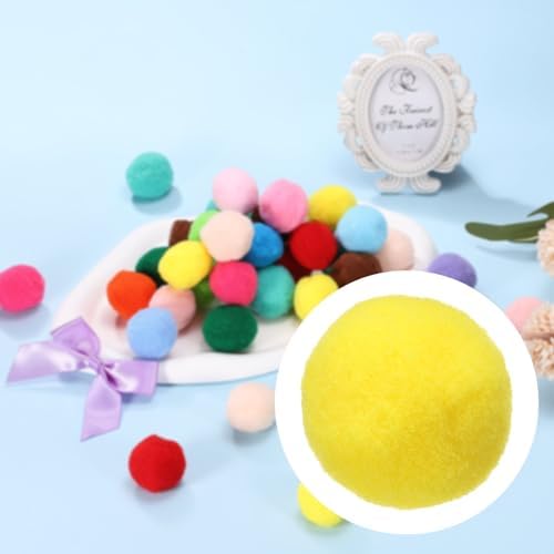 Cat Toy Pom Ball, Interactive Cat Ball Toys Fuzzy Pompoms (Plush, 1.2Inch, 30Pcs, Mixed Colors) for Kittens Pet Enrichment Training Play Indoor