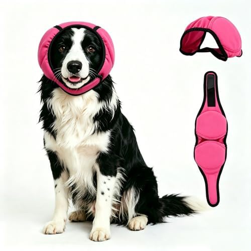 Dog Ear Muffs Noise Protection Dog Calming Hoodie Anxiety Relieve Dog Ear Muffs & No Shake Ear Wrap Quiet Head Cover Sleeves Ear Covers for Bath, Thunderstorms, Firework, Grooming