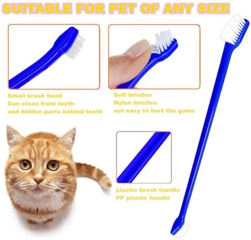 Dog Toothbrush Set of 8 – Dual Headed Dental Hygiene Brushes for Small to Large Dogs, Easy Teeth Cleaning & Dental Care,Dog Tooth Brushes for Small to Large Dogs, Cats, and Most Pets