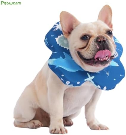 PetWarm Dog Recovery Collar, Recovery Collar, Blue Animal Print, S