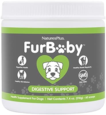 NaturesPlus FurBaby Digestive Support for Dogs - 7.4 oz - Promotes Optimal Digestion - Non-GMO - 60 Servings