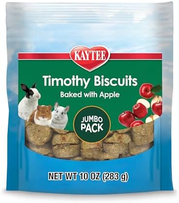 Kaytee Timothy Biscuits, Timothy Hay Bunny Treats for Rabbits, 10 Oz
