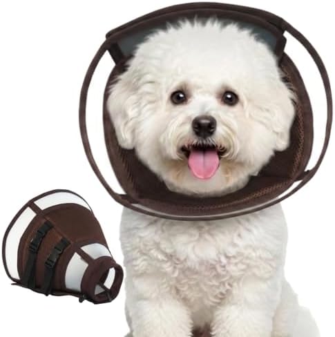 Soft Dog Recovery Cone Collar – Adjustable Transparent E-Collar Alternative for Small Dogs After Surgery | Anti-Lick, Soft Padded Neck, Comfortable Pet Recovery Cone for Eating & Sleeping, S