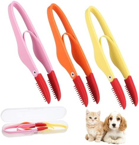 Sosoport 3pcs Pet Tear Marks Brush Gentle Dog Eye Cleaner and Tear Comb for Grooming Suitable for Dogs and Cats Includes Storage Box for Easy Organization