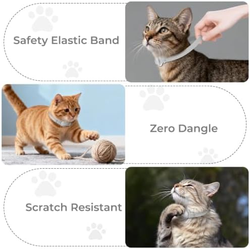 AirTag Cat Collar, Ultra Elastic Cat Tracker Collar (Grey) | Compatible with Apple Air Tag Holder, Lightweight, Scratch Resistant, Stepless Adjustable Pet Tracking Collars for Cat Kitten