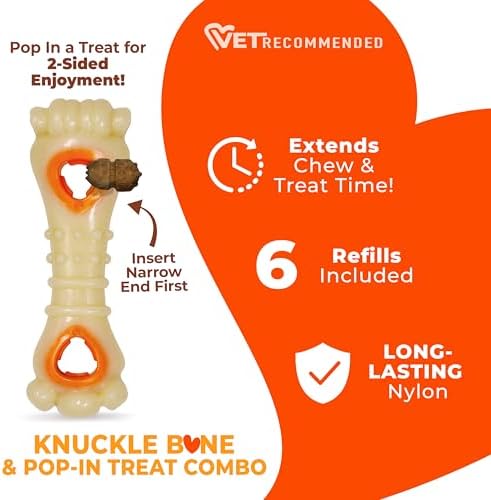 Nylabone Power Chew Knuckle Bone & Pop-In Dog Treat Toy, Medium