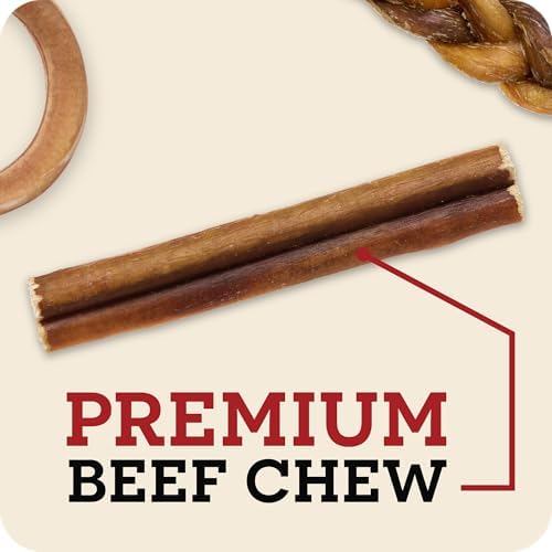 Redbarn 7" Bully Sticks 100% Natural, Long Lasting, Rawhide Free, 35 Count