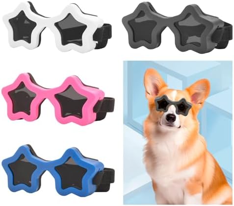 Dog Glasses Star Shape Frame Against Flexible Modifiable Bridge Easy Wipe Neat for Wilderness Expeditions Modifiable Dog