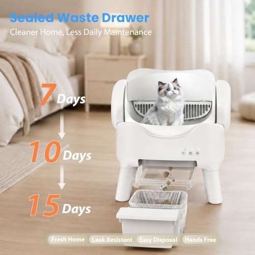 RPZ Automatic Litter Box Self Cleaning, Open-Top Smart Cat Litter Box
