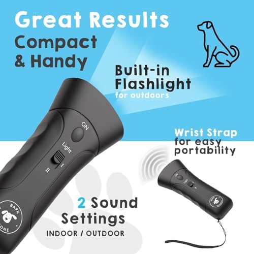 Ultrasonic Dog Bark Deterrent & Behavior Corrector - Stop Barking, Jumping, Aggression Without Yelling -Just Point & Press! Backed by Kevin Harrington from Shark Tank (Black 9V (2 Pack))