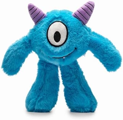 Flourish Pets 3 in 1 Multi-Layer Chew Toy for Active Dogs | Non-Toxic BPA Free Double Stitched Soft Fabric Exterior Dog Toys | Long-Lasting Dog Plush Toys – Small, Blue Monster 8"