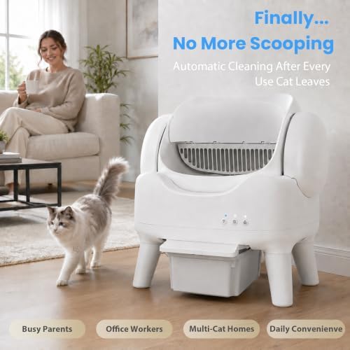 RPZ Automatic Litter Box Self Cleaning, Open-Top Smart Cat Litter Box