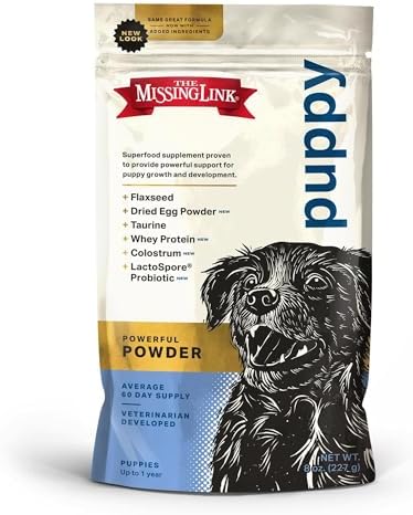 The Missing Link Puppy 8oz Supplement – Superfood Powder Promotes Growth & Development, Supports Immunity, Digestion, Bones, Skin & Coat of Dog