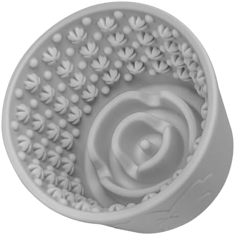 Silicone Lick Bowl for Dogs ，Freeze Bowl for Dogs with Suction Cups for Dog Anxiety Relief,nteractive Dog Puzzle (Grey)