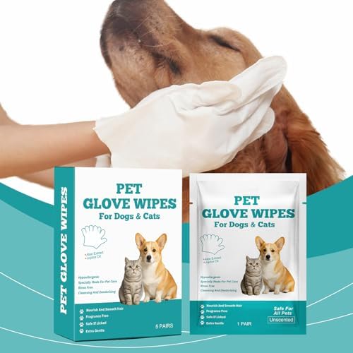 Dog Cleaning Gloves Wipes Pet Bathing Grooming Glove Wipes