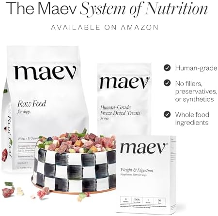 Maev Weight & Digestion Supplement Bars for Dogs, with Probiotics, 30 Count