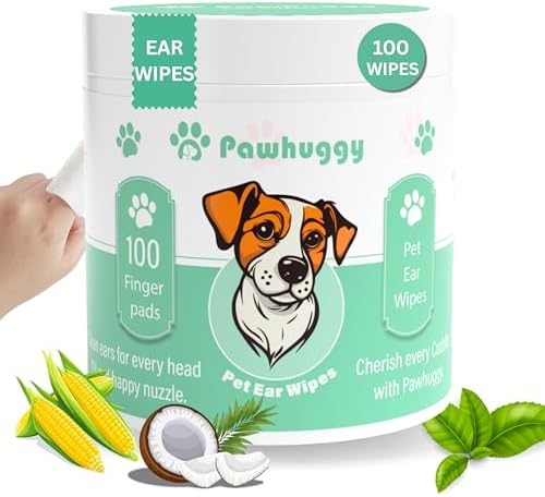 Dog Ear Cleaner - 100 Dog Ear Wipes for Dogs, Cats & Puppies