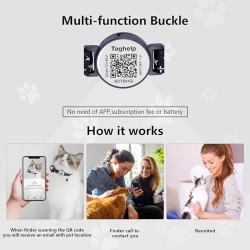 Stars and Moon AirTag Cat Collar with AirTag Holder,Air Tag Cat Collar for Apple. Solid & Safe, Pet Collar, Breakaway Cat Collar, Scan QR for Instant Location Alerts.NO APP(Purple)