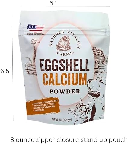 8 oz U.S.A. Eggshell Powder for Dogs/Cats, Finely Ground, Calcium Supplement