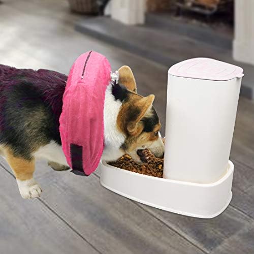 MCHY Inflatable Dog Cone,Adjustable Recovery Collar for Dogs After Surgery,Prevent from Biting & Scratching,Not Block Vision (Pink, L-Neck 15"-20")