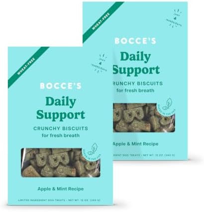 Bocce's Bakery Daily Breath Support Dog Biscuit Treat Bundle, 14oz (2 Pack)