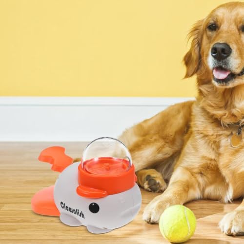 Whale Shaped Dog Treat Dispenser with Button for Interactive Slow Feeding and Training Aid, Abs Material Automatic Food Dispensing for Dogs at Home