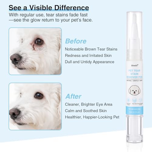 Tear Stain Remover Pen for Dogs & Cats – Aloe Formula Gentle Eye Cleaner with Soft Tip for Easy Use – Especially for White Dogs – Dog Eye Drops Alternative – Safe for Daily Use– 3 Pack