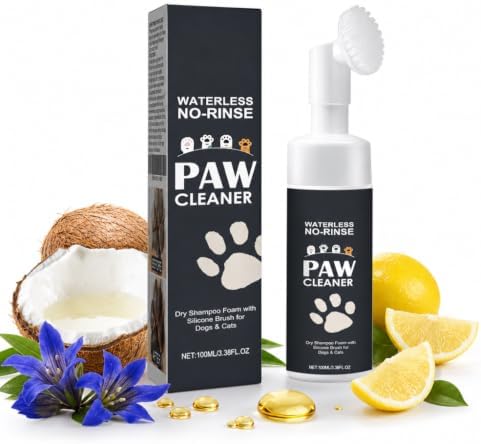 MCstars No-Rinse Dog Paw Cleaner Foam with Silicone Brush