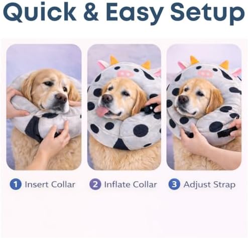 Soft Inflatable Dog Recovery Collar - Cone Alternative After Surgery - Green - XL