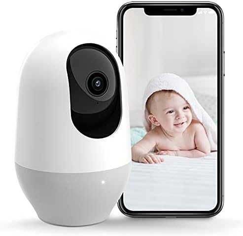 nooie Baby Monitor, WiFi Pet Camera Indoor, 360-degree Wireless IP Camera, 2K Home Security Camera, Motion Tracking, Super IR Night Vision, Works with Alexa, Two-Way Audio, Motion & Sound Detection